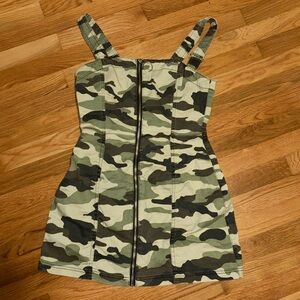 Camo denim dress that zips up!